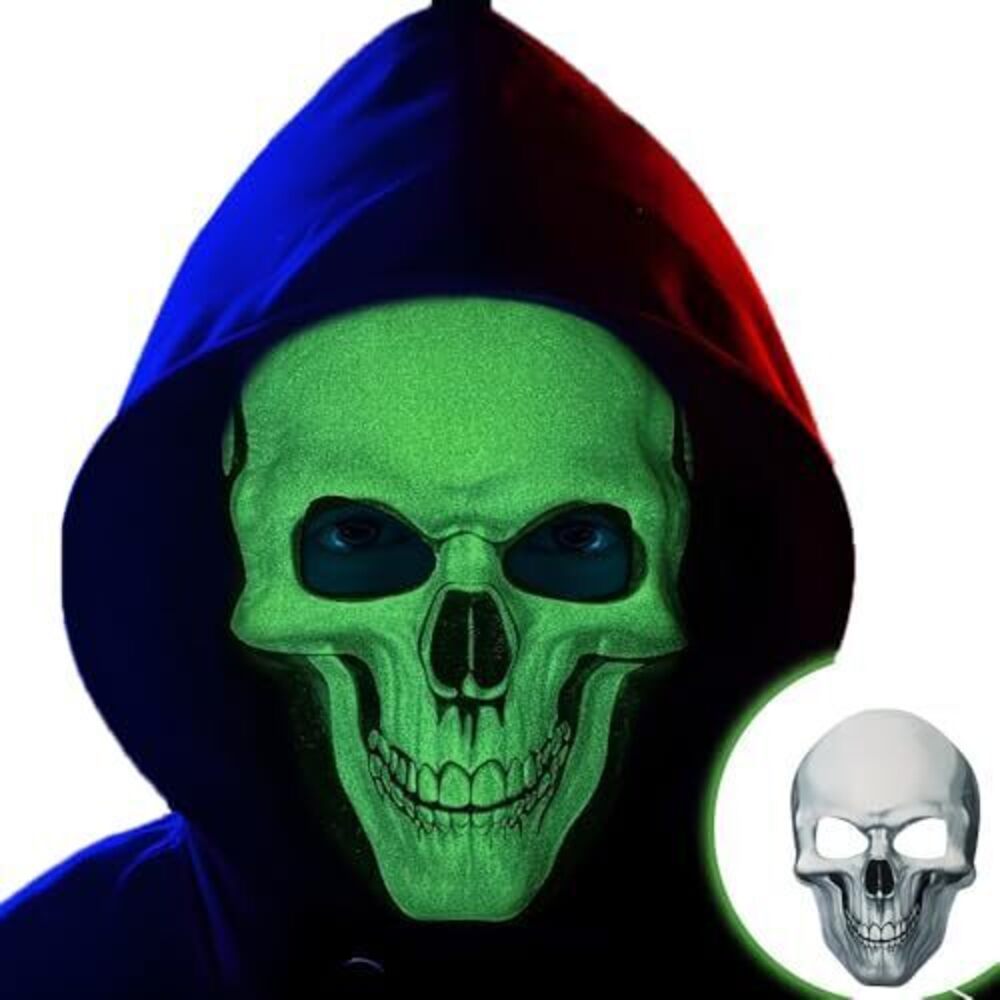 5457 Halloween Masquerade Party Costume Scary Night Glow in the Dark Skull